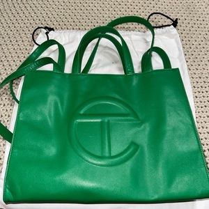 Telfar green medium sized bag